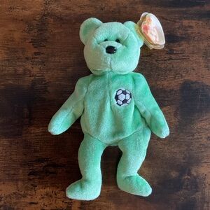 Vintage 1999 Y2K Ty Beanie Baby Kicks Soccer Bear